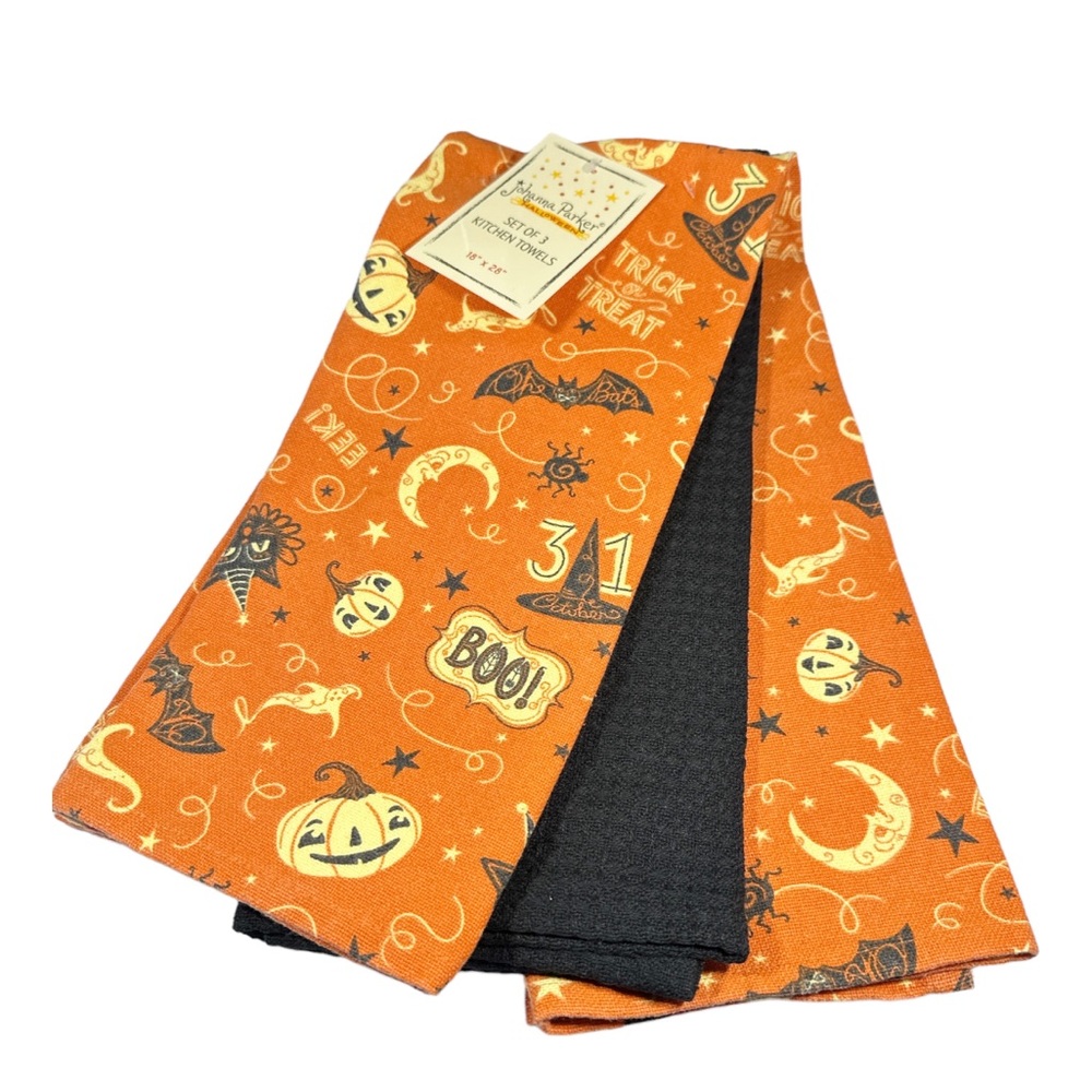 NEW Johanna Parker HALLOWEEN Kitchen Towel Set/3